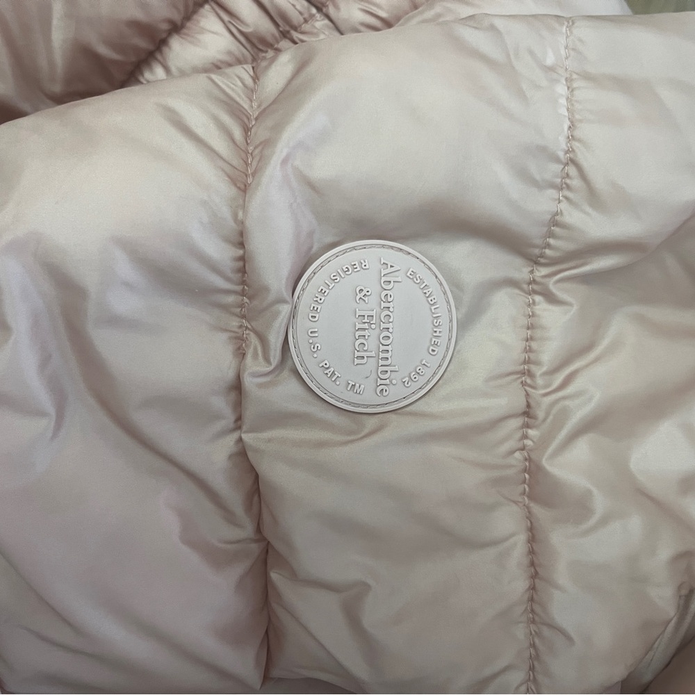 Abercrombie & Fitch Metallic Pink Hooded Puffer Parka - Picture 7 of 7